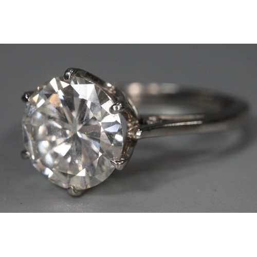 318 - Platinum round brilliant cut diamond solitaire ring, 2.21 carats approx. with Gem Lab Anchor certifi... 