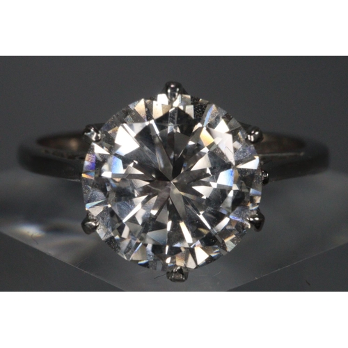 318 - Platinum round brilliant cut diamond solitaire ring, 2.21 carats approx. with Gem Lab Anchor certifi... 