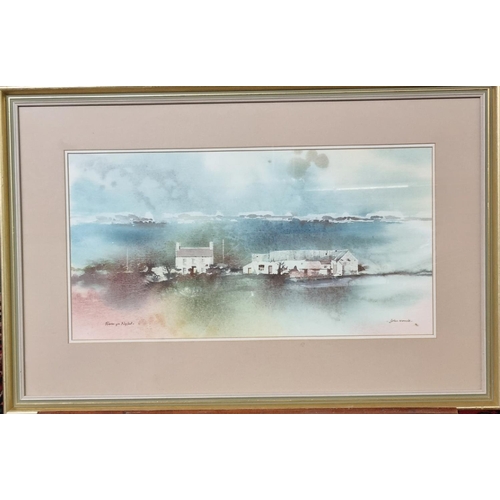 83 - John Morris (Welsh 20th century), 'Fferm Yn Nyfed', a farm near Goodick, signed.  Watercolours.  28x... 