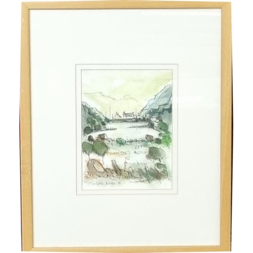 88 - Wilf Roberts (Welsh 1914-2016), 'The Lake, Bodafon'. signed. Mixed media.  24x17.5cm approx.  Framed... 