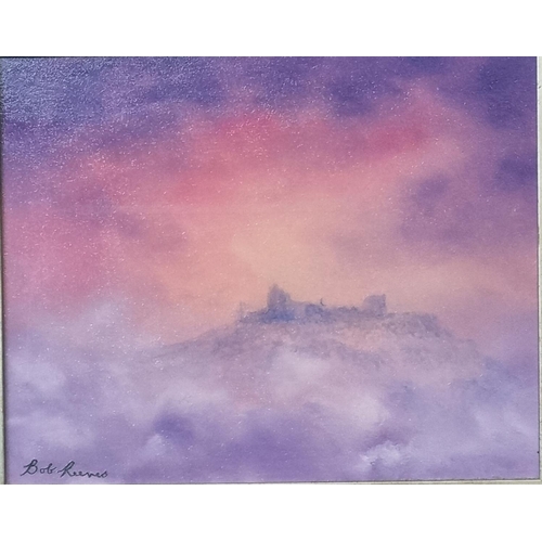 97 - Bob Reeves (Welsh contemporary), 'Carreg Cennen Castle - Dawn', signed.  oils on board.  31x39cm app... 