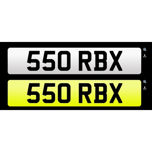 380C - Local Cherished Registration Number 550 RBX, On Retention Certificate.   (B.P. 21% + VAT)