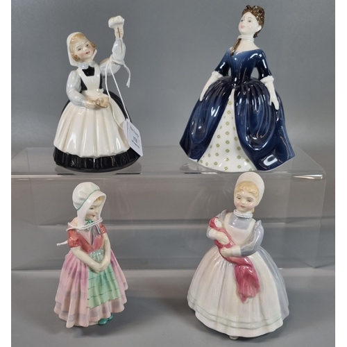 170 - Four Royal Doulton bone china figurines, to include: 'The Rag Doll', 'Tootles', 'Debbie' and 'Mother... 