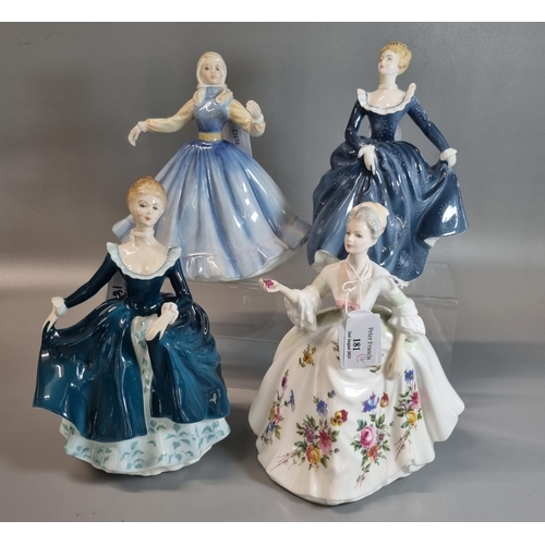 181 - Four Royal Doulton bone china figurines, to include: 'Diana', 'Janine', 'Fragrance' and 'Jennifer'. ... 