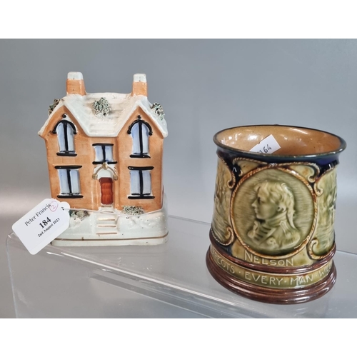 184 - Early 20th century Royal Doulton 'Nelson' commemorative mug 1758-1805, together with a Victorian Sta... 