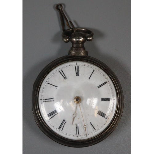 307 - 18th/Early 19th century gilt metal pair cased pocket watch, the verge movement marked 'William March... 