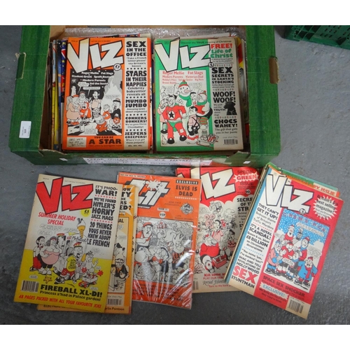 455 - Collection of vintage Viz magazines, together with Zit magazine issue one. 
(B.P. 21% + VAT)