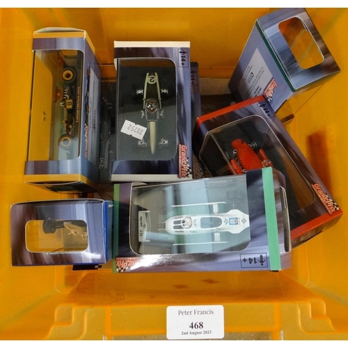 468 - Box comprising 9 Grand Prix Legends of Formula 1 diecast model vehicles in original boxes.  (9)  (B.... 