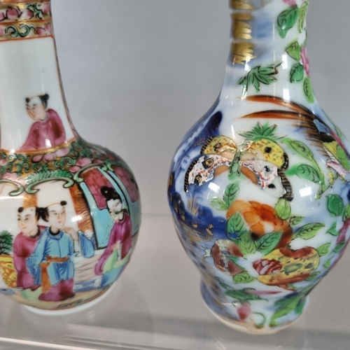 60 - A collection of four Chinese porcelain miniature vases; ranging in height from 9cm to 11.5cm approx,... 