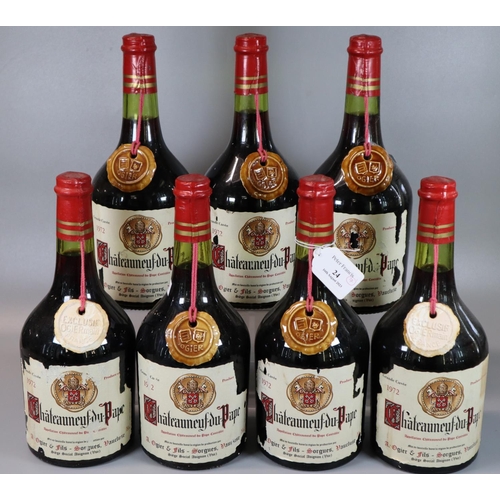 24 - Seven bottles of 1972 Chateau Neuf-du-Pape, A. Ogier & Fils, Grande Cuvee 75cl. (7)
(B.P. 21% + VAT)