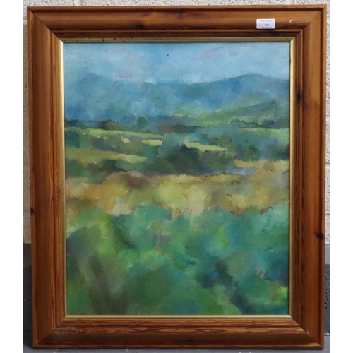 132 - Wyn Owens (Welsh born 1965), Welsh landscape, signed and inscribed verso.  Oils on canvas.  60x50cm ... 