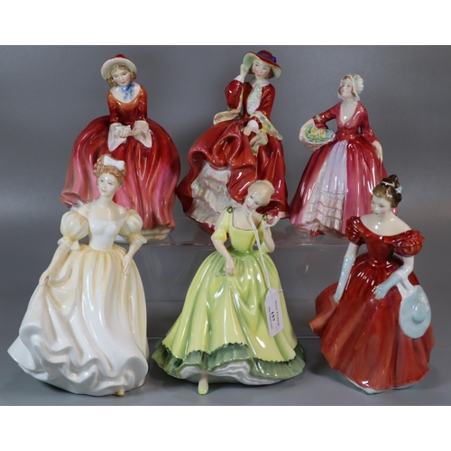 157 - Collection of six Royal Doulton figurines of ladies, to include:  'Janet' HN1537, 'Denise' HN2273, '... 