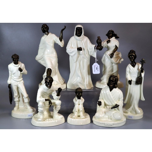 160 - Eight Minton figures, to include: 'Spellbound', 'Grecian Dancer', 'Sea Breezes', 'Sage', 'Traveler's... 