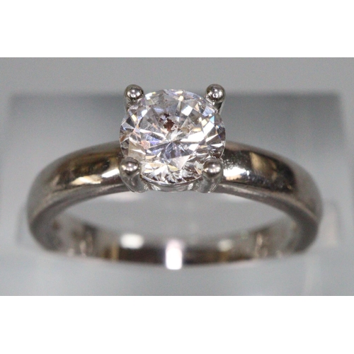 205 - 9ct gold engraved eternity style ring, another similar unmarked, a 9ct white gold solitaire ring.   ... 