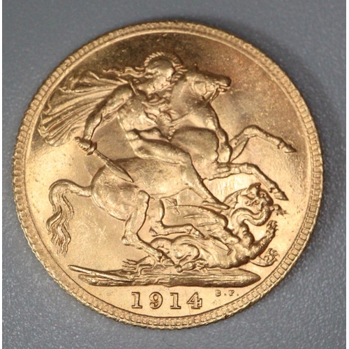 231 - George V gold sovereign 1914.  (B.P. 21% + VAT)