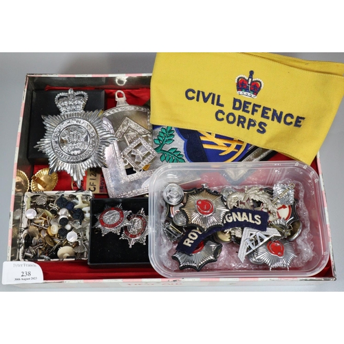 238 - Collection of assorted badges including: South Wales Constabulary, Merioneth Fire Service, South Wal... 