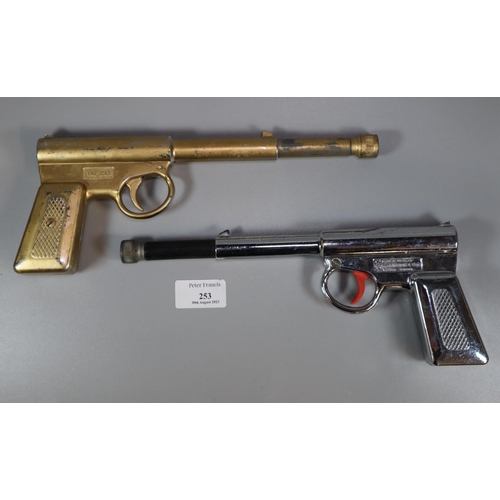 253 - Two Gat telescoping air pistols Made in England by T J Harrington & Son. (Over 18s Only)  (2)  (B.P.... 