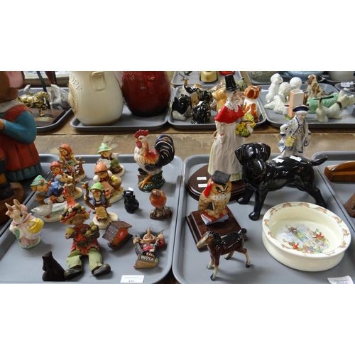 331 - Two trays of mostly china to include: Goebel, Hummel figurines of children, some with animals, Royal... 