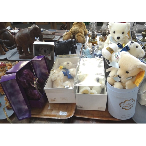 336 - Two trays of boxed Merrythought teddy bears, to include: Millennium, Marie Curie Cancer Care, 2013 B... 