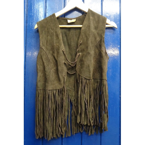 414 - Vintage 70's suede fringed waistcoat with 'Leathercare Rembrandt' label.   (B.P. 21% + VAT)