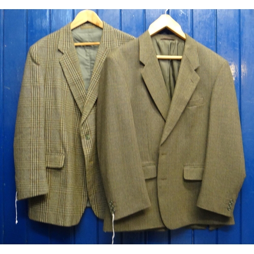 420 - Collection of seven men's tweed and wool blazers, in plaid, check and houndstooth designs, various l... 