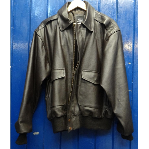 424 - Faux leather Airforce bomber jacket.   (B.P. 21% + VAT)