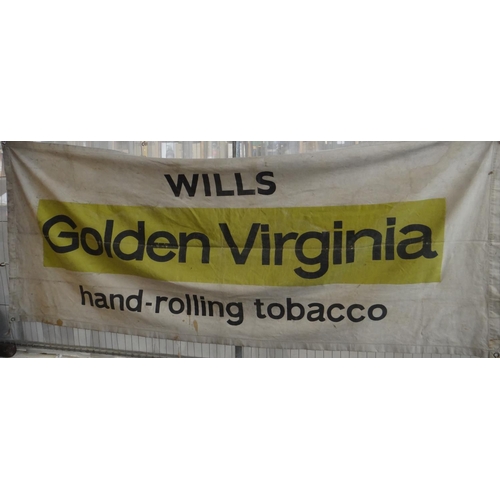 429 - 1950s 'Wills Golden Virginia hand-rolling tobacco' advertising canvas.  8foot x 4foot.   (B.P. 21% +... 