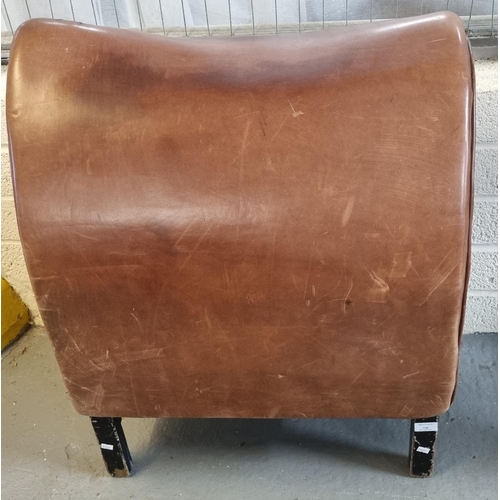 440 - Hand made leather upholstered equestrian Saddle Display Stand, on turned legs. By County Saddlery.