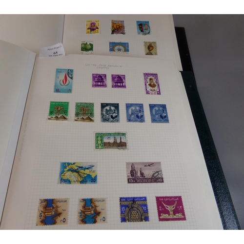 65 - All World collection of mint and used stamps in three albums and stockbook, 100s.  (B.P. 21% + VAT)