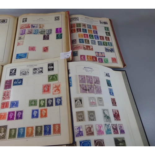 70 - All World collection of stamps in four albums, good range of countries, 100s.  (B.P. 21% + VAT)