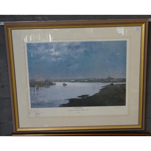 112 - After Roy Perry (British 20th century), 'Moonlight on Gloucester Harbour, 1983', artist proof colour... 