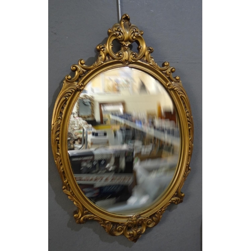 119 - Oval gilt framed pier glass.  Modern.  (B.P. 21% + VAT)