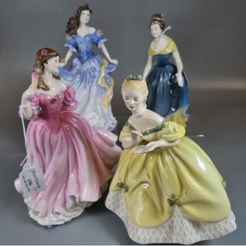 156 - Four Royal Doulton bone china figurines, to include: 'Figure of the year 1999 ' Lauren', Figure of t... 