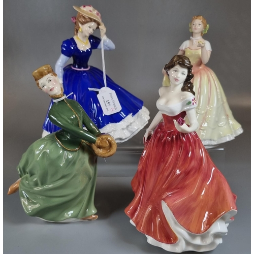 157 - Four Royal Doulton bone china figurines, to include: Figure of the year 'Mary', 'Marianne', Figure o... 