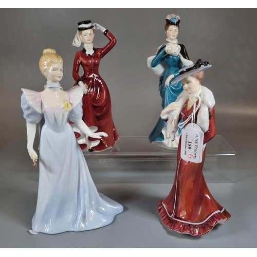 159 - Four Francesca Art China Staffordshire England figures of ladies to include: 'Lavinia' and 'Lillie' ... 