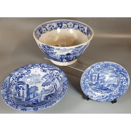 162 - Copeland Spode 'Italian' pattern blue and white transfer printed bowl with printed and impressed mar... 