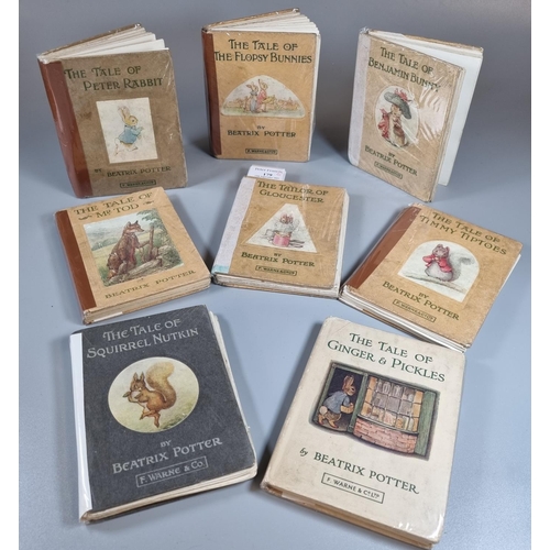 179 - Set of eight Beatrix Potter books by F Warne & Co Ltd.  to include: 'The Tale of Benjamin Bunny', 'T... 