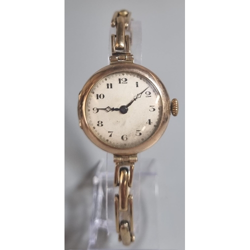 248A - 9ct gold ladies bracelet wristwatch. 18.8g approx.  (B.P. 21% + VAT)