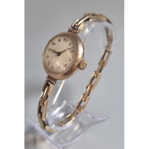 248A - 9ct gold ladies bracelet wristwatch. 18.8g approx.  (B.P. 21% + VAT)