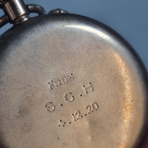 249 - Early 20th century yellow metal open faced keyless pocket watch, the face with Arabic numerals and s... 