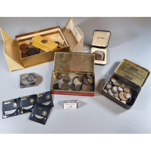 270 - Modern jewellery box of coinage: GB and others, various.  (B.P. 21% + VAT)