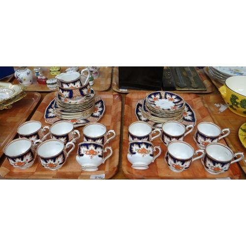 276 - Royal Albert Crown china 'Royalty' design teaware to include: teacups and saucers, small plates, mil... 