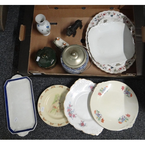 297A - Box of china to include: various plates: a Royal Doulton 'Bunnykins' plate, a Beswick 'Marie' plate,... 