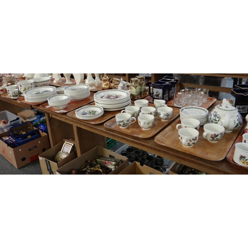 304 - Six trays of Portmeirion Pottery 'The Botanic Garden' design items to include: teapot, teacups and s... 