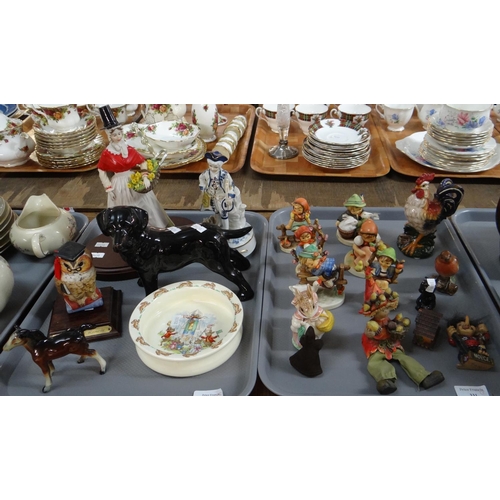 331 - Two trays of mostly china to include: Goebel, Hummel figurines of children, some with animals, Royal... 