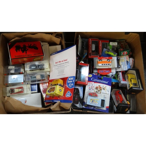 339 - Two boxes of assorted diecast model vehicles in original packaging to include: Matchbox Models of Ye... 