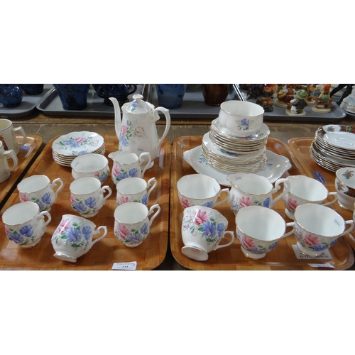 344 - Two trays of Royal Albert English bone china Friendship series 'Sweet Pea' design items to include: ... 