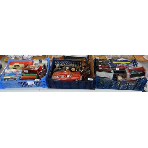 357 - Three trays of assorted diecast model vehicles, in playworn and boxed condition, to include: Shell C... 