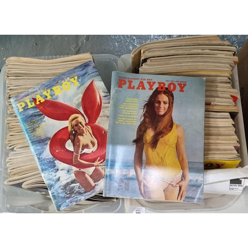 380 - Two boxes of vintage 1970's Playboy magazines. (2)
(B.P. 21% + VAT)