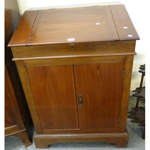 444 - Early 20th century oak fall front clerk's desk on base.  (B.P. 21% + VAT)